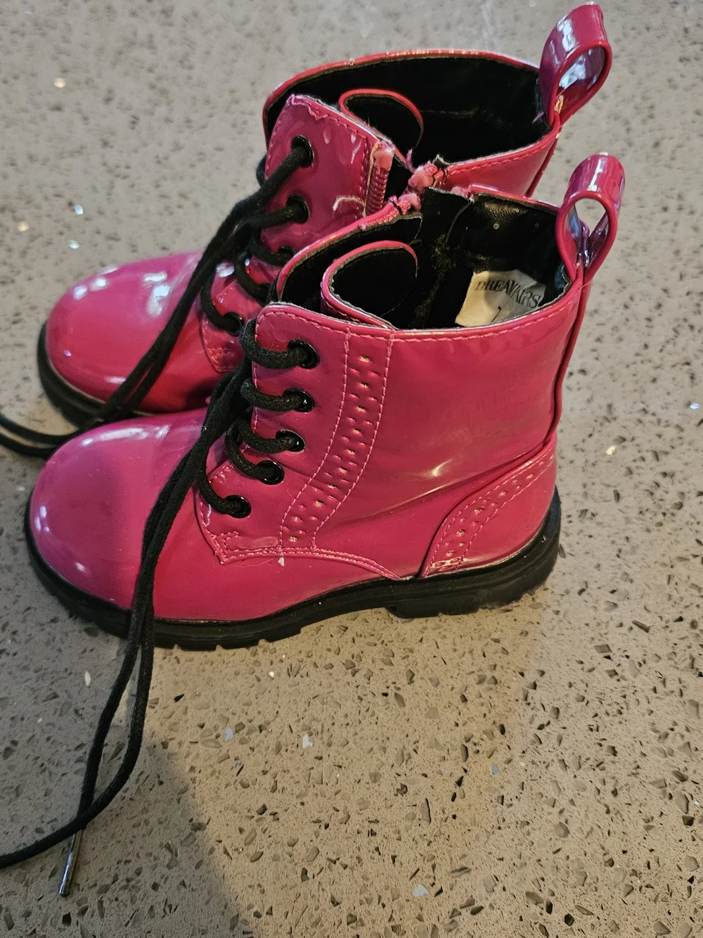 Toddler Dream Pairs Hot Pink Lace-Up Ankle Boots